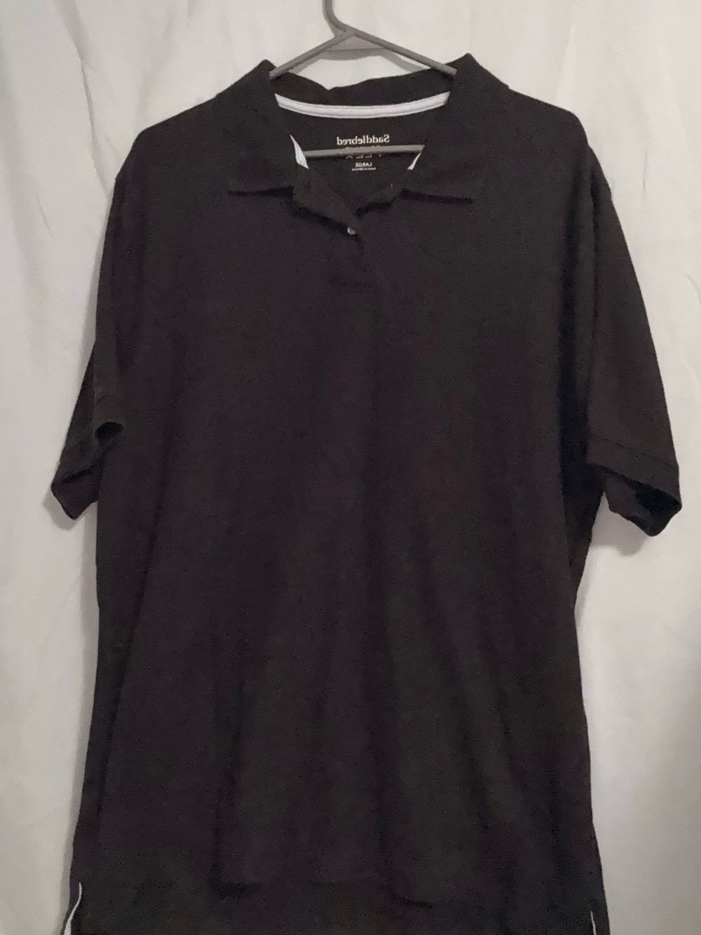 Saddlebred Comfort Flex Men's Black Short Sleeve Polo Shirt Size Large